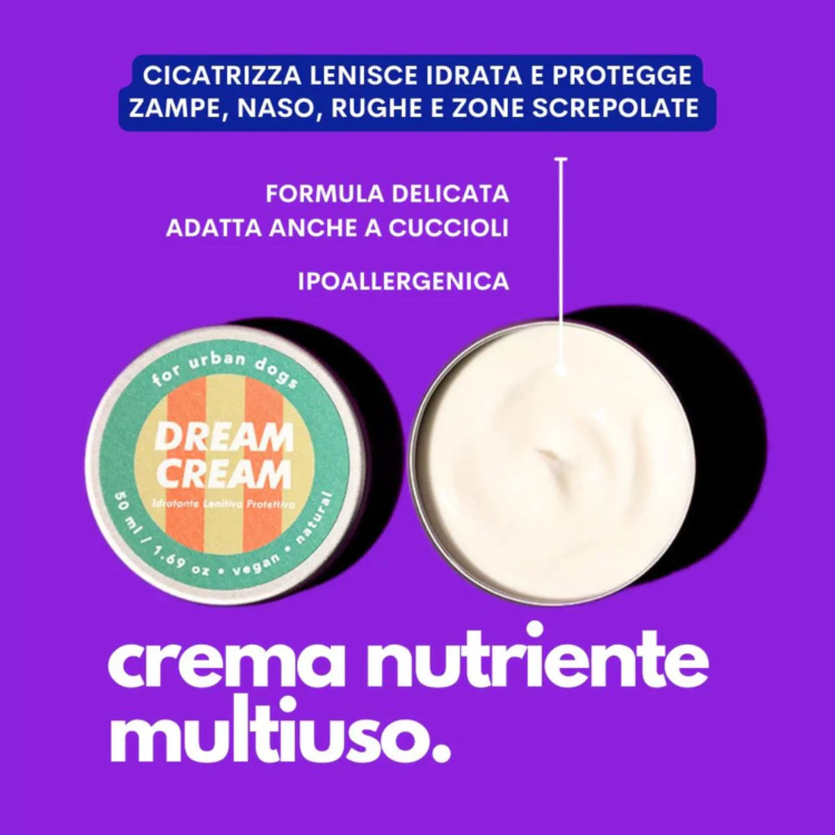 Dream Cream Jampy – cicatrizza, lenisce, idrata e protegge zampe, naso e zone screpolate – formula ipoallergenica adatta ai cuccioli – Fridom