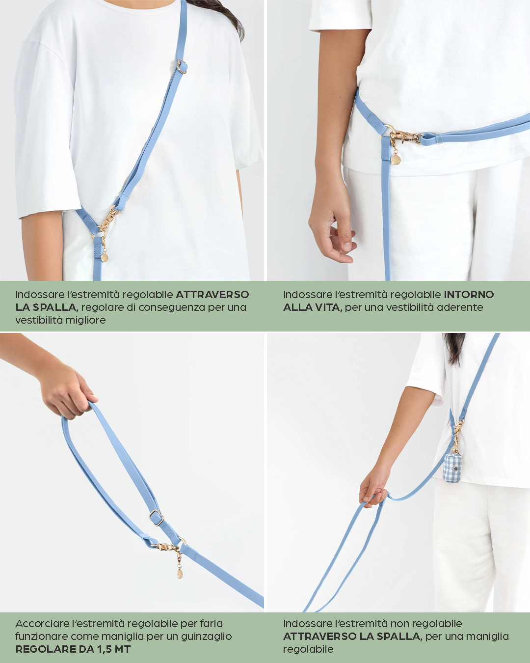 GUINZAGLIO PER CANI CONVERTIBILE 4 IN 1 BURGUNDY