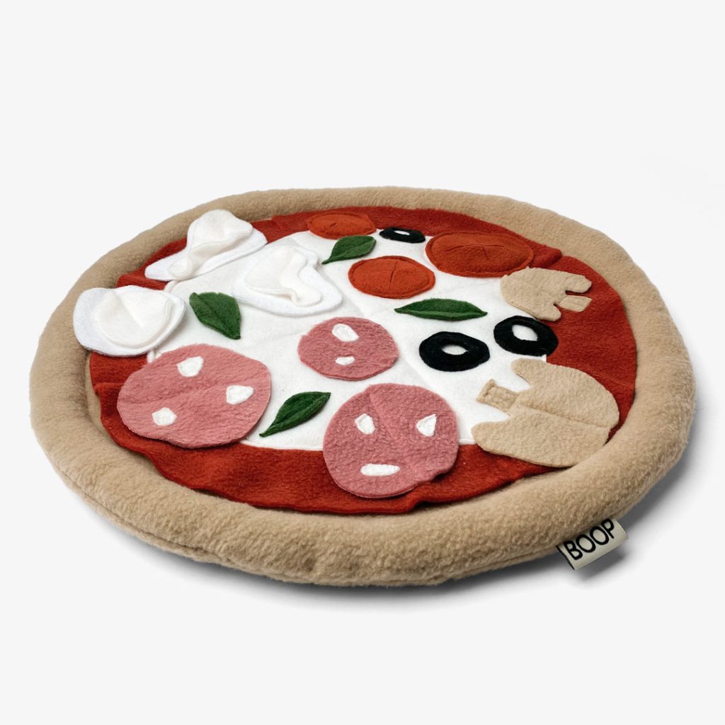 Snuffolosa pizza olfattiva grande per cani in tessuto con topping – stimolazione mentale – Fridom