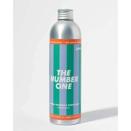 The Number One Jampy - shampoo e balsamo 2 in 1 per cani, flacone in alluminio 250ml, formula naturale vegana, aroma calmante, per cani urbani