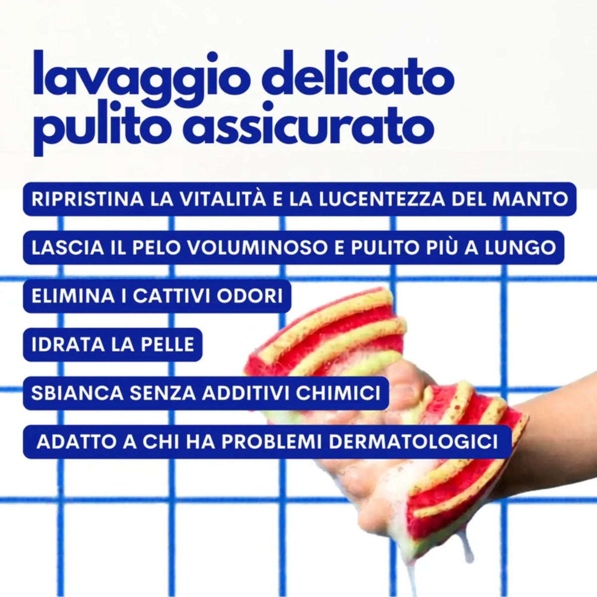 Shampoo e balsamo 2 in 1 per cani The Number One - benefici: lavaggio delicato, pelo voluminoso, elimina cattivi odori, idrata la pelle, sbianca senza additivi chimici, adatto a problemi dermatologici