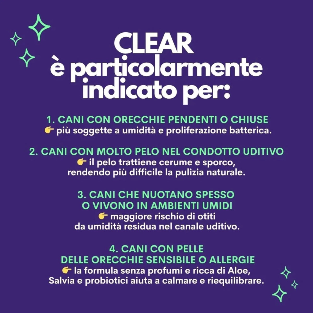 Clear Jampy indicato per cani con orecchie pendenti, pelo nel condotto uditivo, cani che nuotano o con pelle sensibile – Fridom